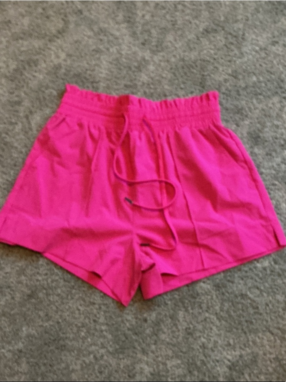 Women's Hot Pink Drawstring Athletic Shorts